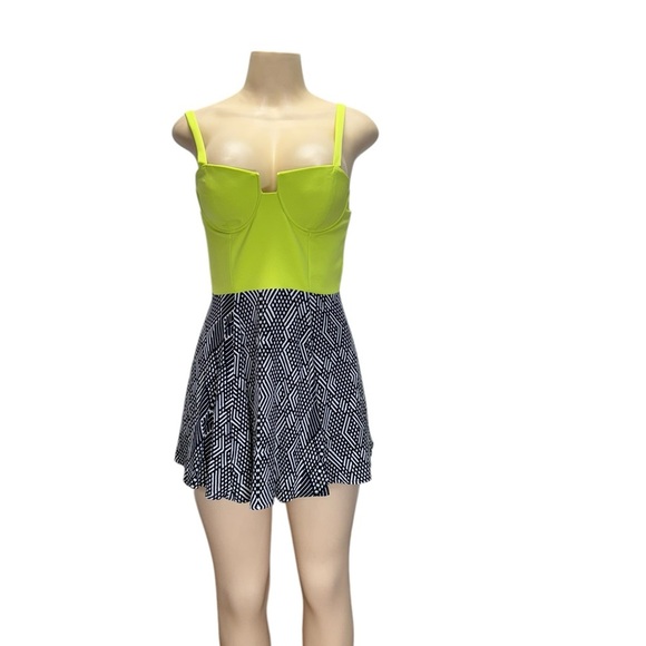 NBD.the NAVEN twins Dress Small Green Neon Spaghetti Straps Mini Rave Club Party - Picture 1 of 10